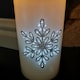 image 3 of 15cm Battery Operated Glitter Snowflake Dancing LED Candle Christmas Decoration with Round Lines