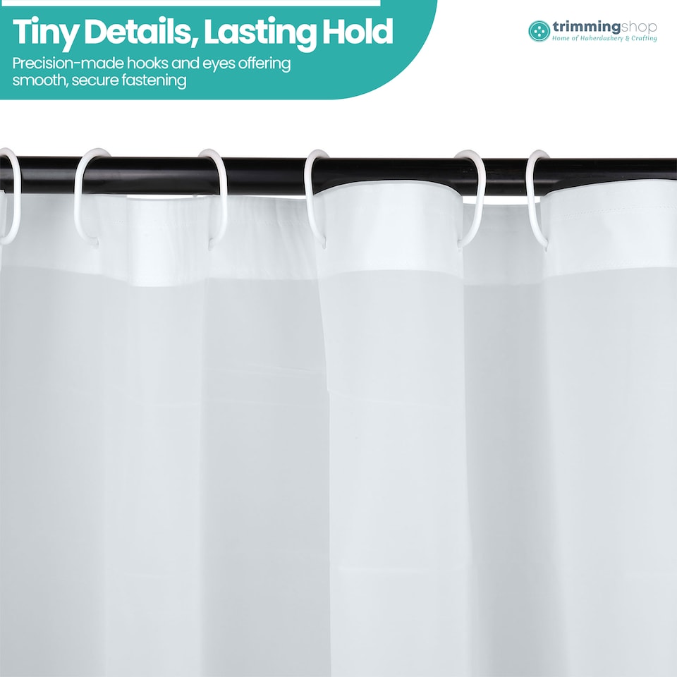 image 1 of PEVA Plain Mould & Mildew Resistant Shower Curtain with 12 Hooks - 180x180cm