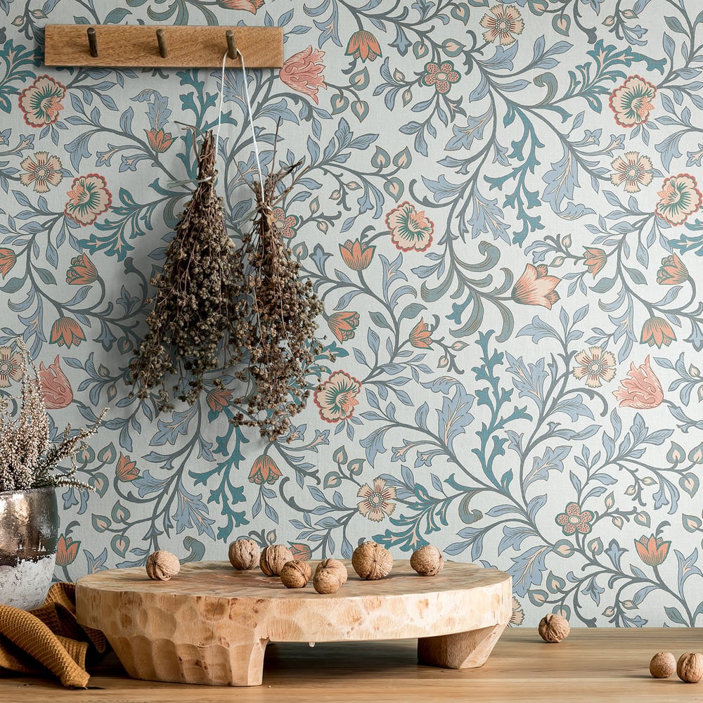 Galerie Heritage Blue Botanic Floral Wallpaper Roll