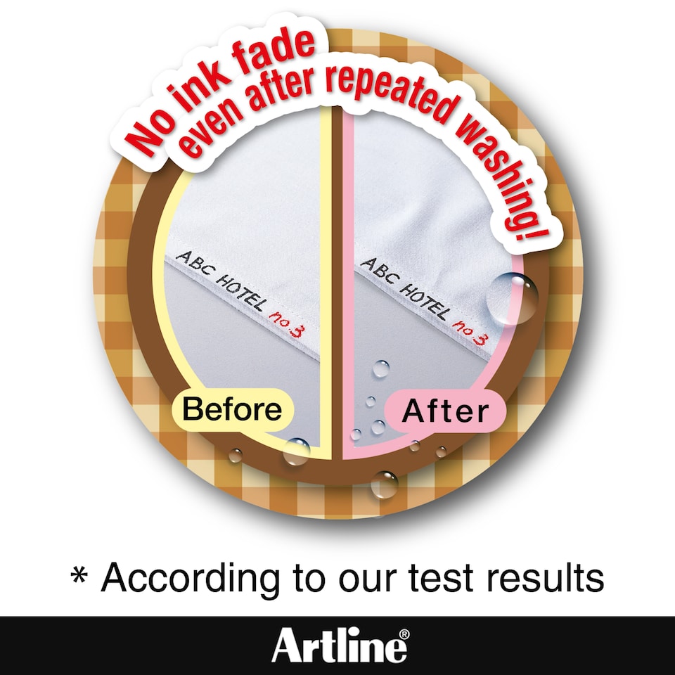 image 1 of Artline Laundry Marker for Clothes & Fabric Marking | Red | 1