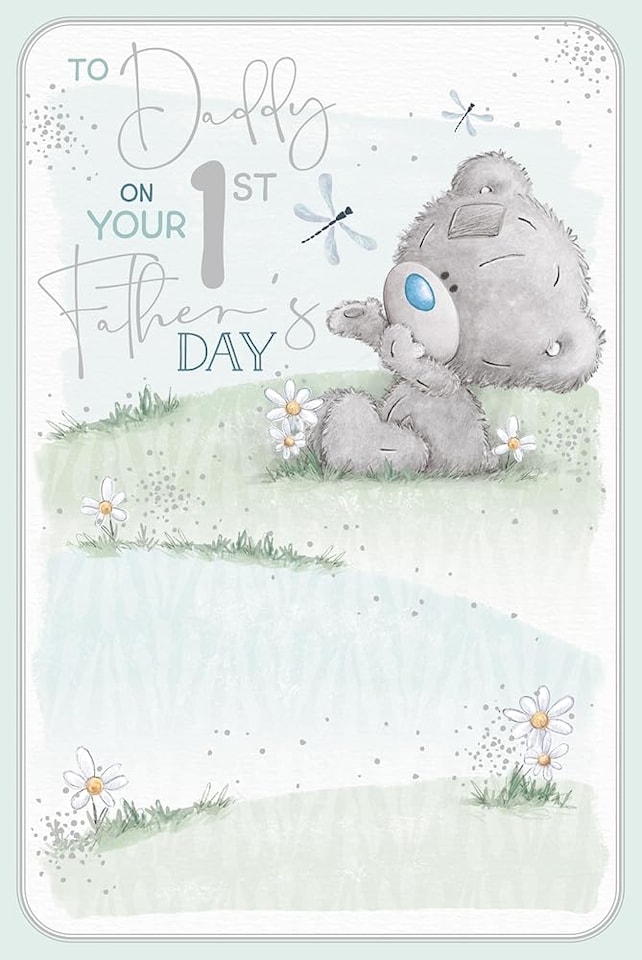 image 1 of Bear In Daisies For Daddy First Father's Day Card