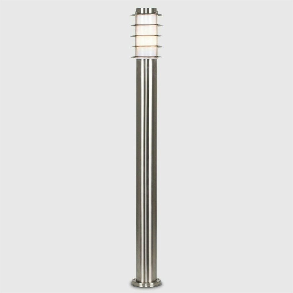 image 1 of ValueLights 4 Pack Outdoor Stainless Steel Wired Bollard Lantern Light Posts
