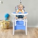 image 7 of HOMCOM 2-in-1 Convertible Baby High Chair Booster Seat w/ Removable Tray Blue