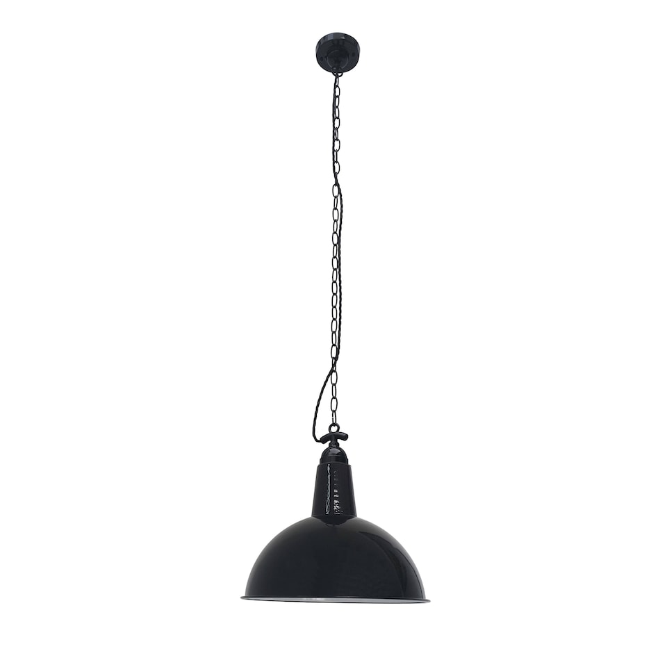 image 1 of Lou 1 Light Dome Ceiling Pendant Black, E27