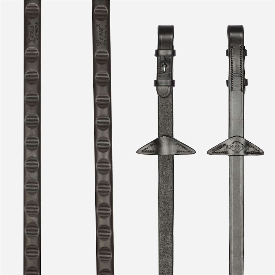 image 1 of LeMieux Magna Grip Rubber Reins Brown | Full