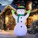 image 8 of Outsunny 10ft Christmas Inflatable Cheerful Snowman Wearing Black Hat, Green Scarf and Gloves, Christmas Blow Up Outdoor LED Yard Display for Lawn Garden Party