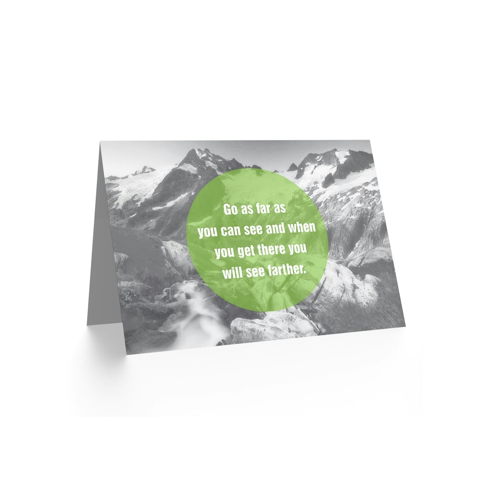 image 1 of Go As Far You Can See Farther Mountains Goodbye Card