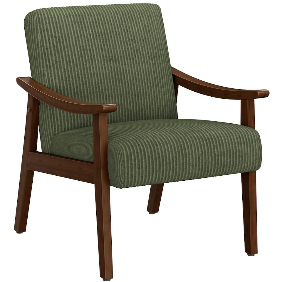 image 1 of Yaheetech Mid-Century Modern Corduroy Fabric Armchair