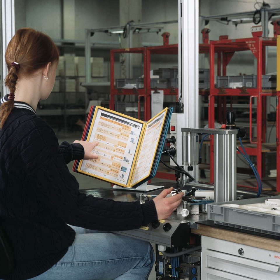 image 1 of Durable VARIO TABLE 10 Display Panel Desk Stand | 10 Panels | A4 Colour Coded