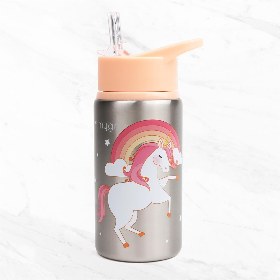 image 1 of Myga Children's Metal Water Bottle - Unicorn