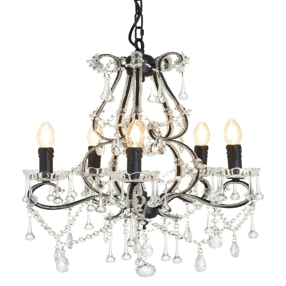 image 1 of Kensington Townhouse 5 Bulbs Chandelier. Black