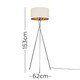 image 3 of ValueLights Camden Chrome Tripod Floor Lamp Beige & Gold Shade Cream