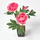 image 1 of Homescapes Pink Artificial Peonies in Decorative Black Pot, 48 cm Tall