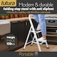 image 4 of Futura 2 Step Ladder White, Heavy-Duty Steel Folding Home DIY Step Stool with Wide Non-Slip Steps & Anti Slip Feet 150kg Capacity