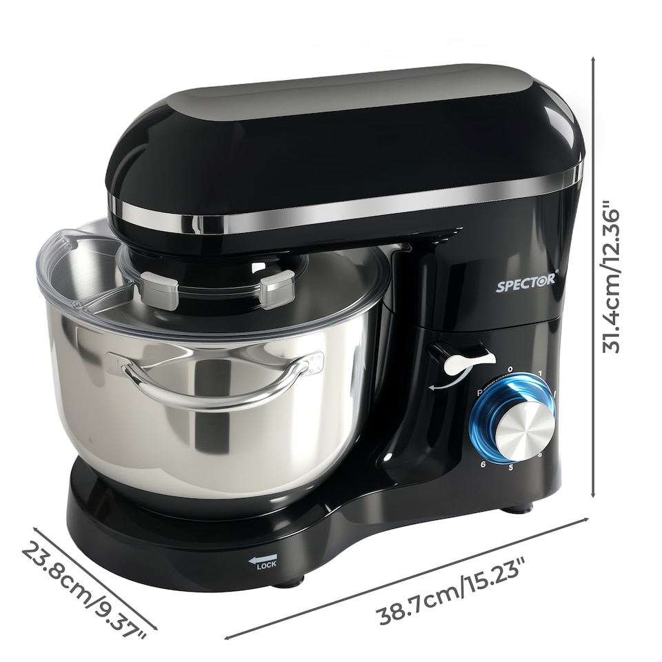 image 1 of Spector Electric Stand Mixer 6.2L Stainless Steel Mixing Bowl 1400W 6 Speeds
