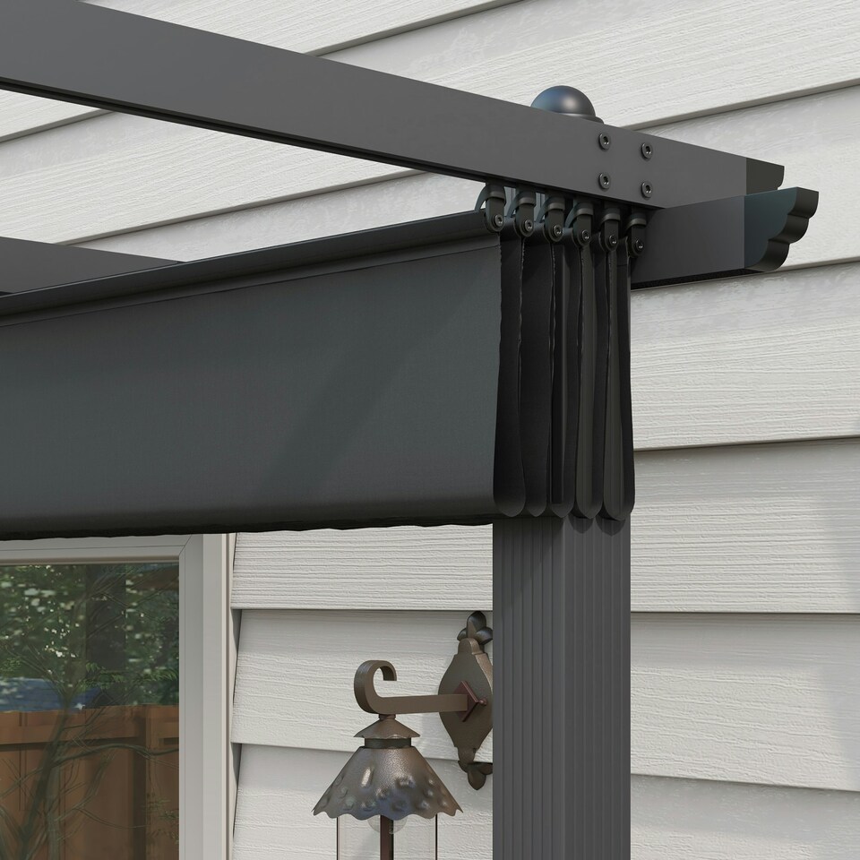 image 1 of Outsunny 3 x 4m Aluminium Pergola with Retractable Roof, Garden Gazebo Canopy