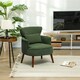 image 7 of HOMCOM Armchair with Padded Seat and Backrest for Living Room, Green Green