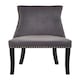 image 2 of Interiors by Premier Grey Velvet Dining Chair, Curved High Back Office Chair, Aesthetic Velvet Accent chair for Living Room