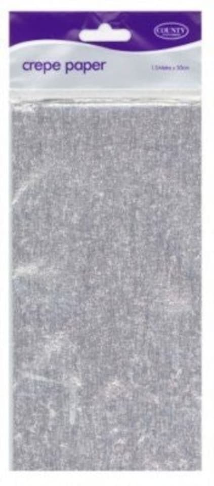 image 1 of Country Silver Crepe Paper - All Occasion . All purpose Gift 1.5m x 50cms