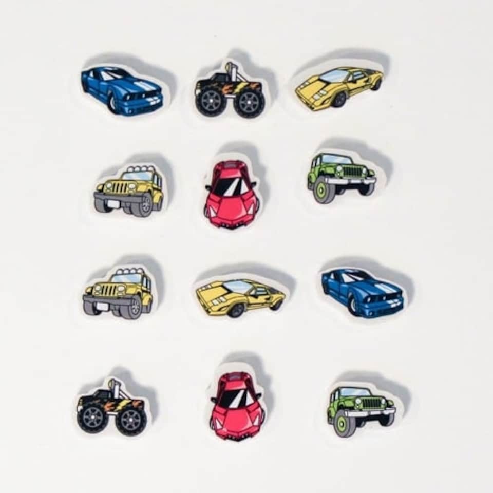 Vehicle Novelty Erasers - Pack of 12