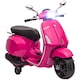 image 1 of AIYAPLAY Vespa Licensed 12V Kids Electric Motorbike, Kids Ride on Motorcycle with Music, Head Light, MP3, FM Radio, Two Training Wheels, for 3-6 Years - Pink