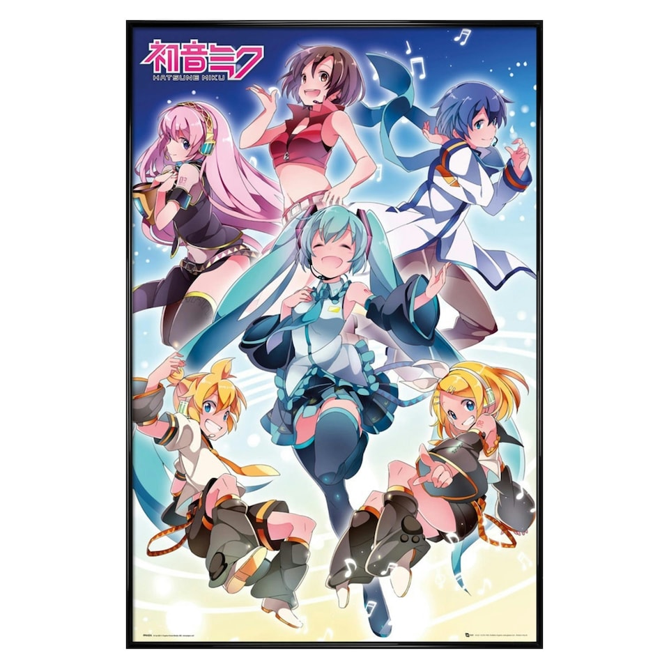 image 1 of Gloss Black Framed  Hatsune Miku Group Maxi Poster