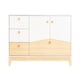 image 2 of Cody 2 Door 4 Drawer Storage Unit - L40.5 x W118 x H80 cm - White/Pine Effect