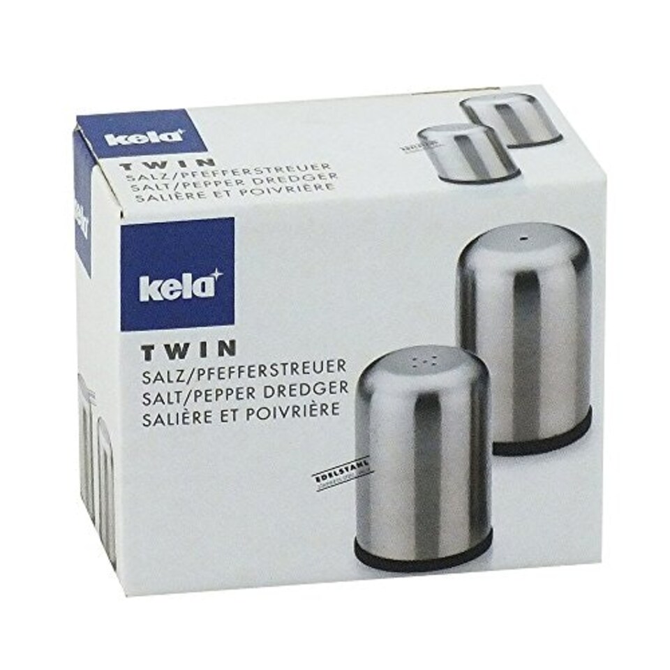 image 1 of Kela 16921 Salt / Pepper Shaker Twin 2-Piece Set Stainless Steel