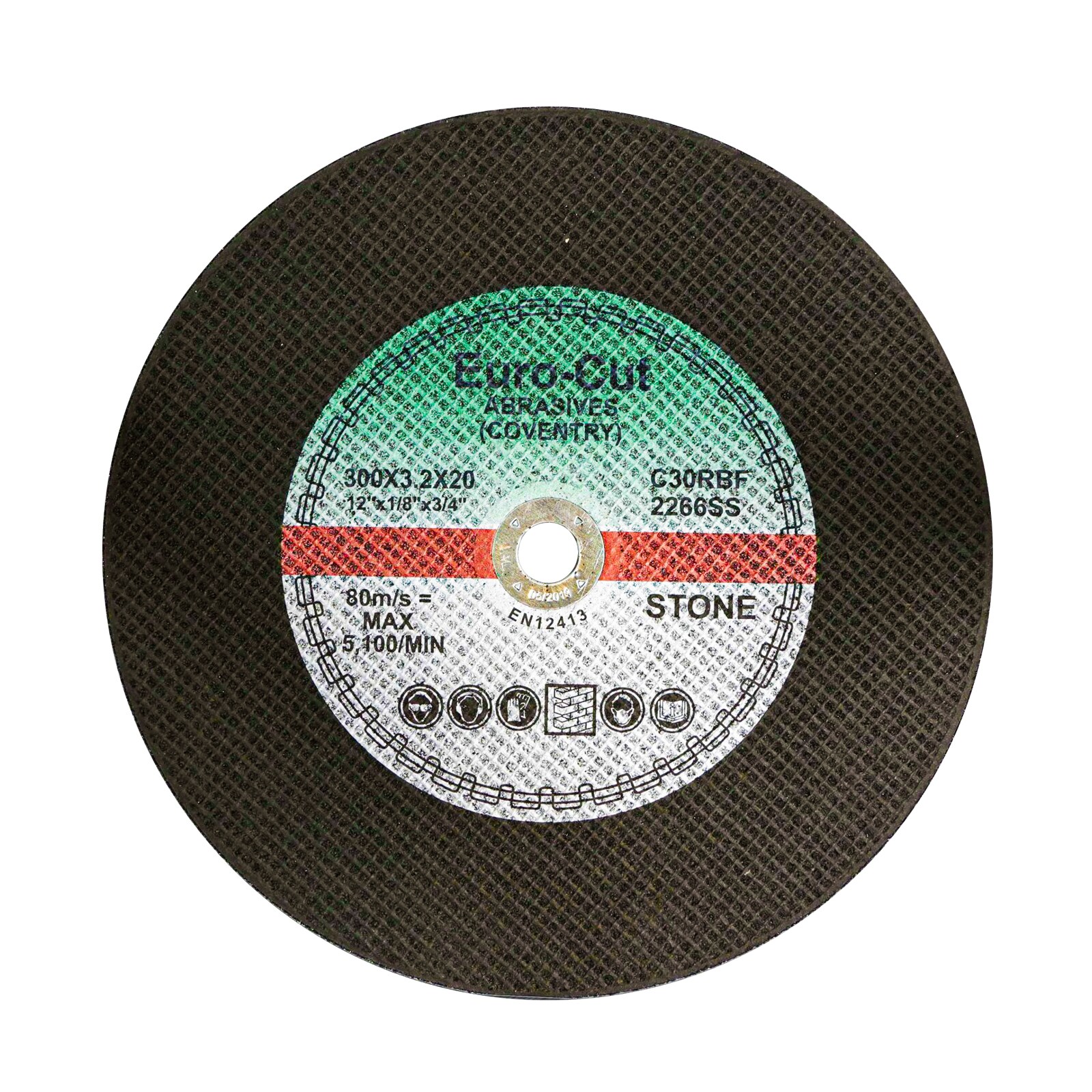 Pegdev 300mm 12 Inch Professional Stone Cutting Disc for Stihl Saws Pack of 5 in Black