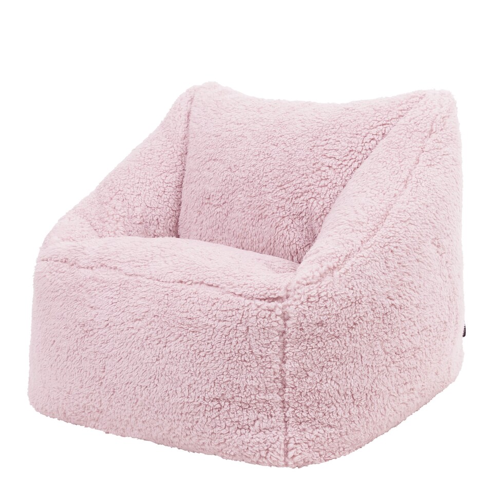 image 1 of Kids Bean Bag Chair - Pink Fluffy Beanbag for Children