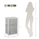 image 5 of HOMCOM Vertical 3-Tier Linen Drawer Cabinet Organizer Storage Dresser Tower with Metal Frame Adjustable Feet for Living Room, Bathroom, Kitchen, White, Oak and Light Grey
