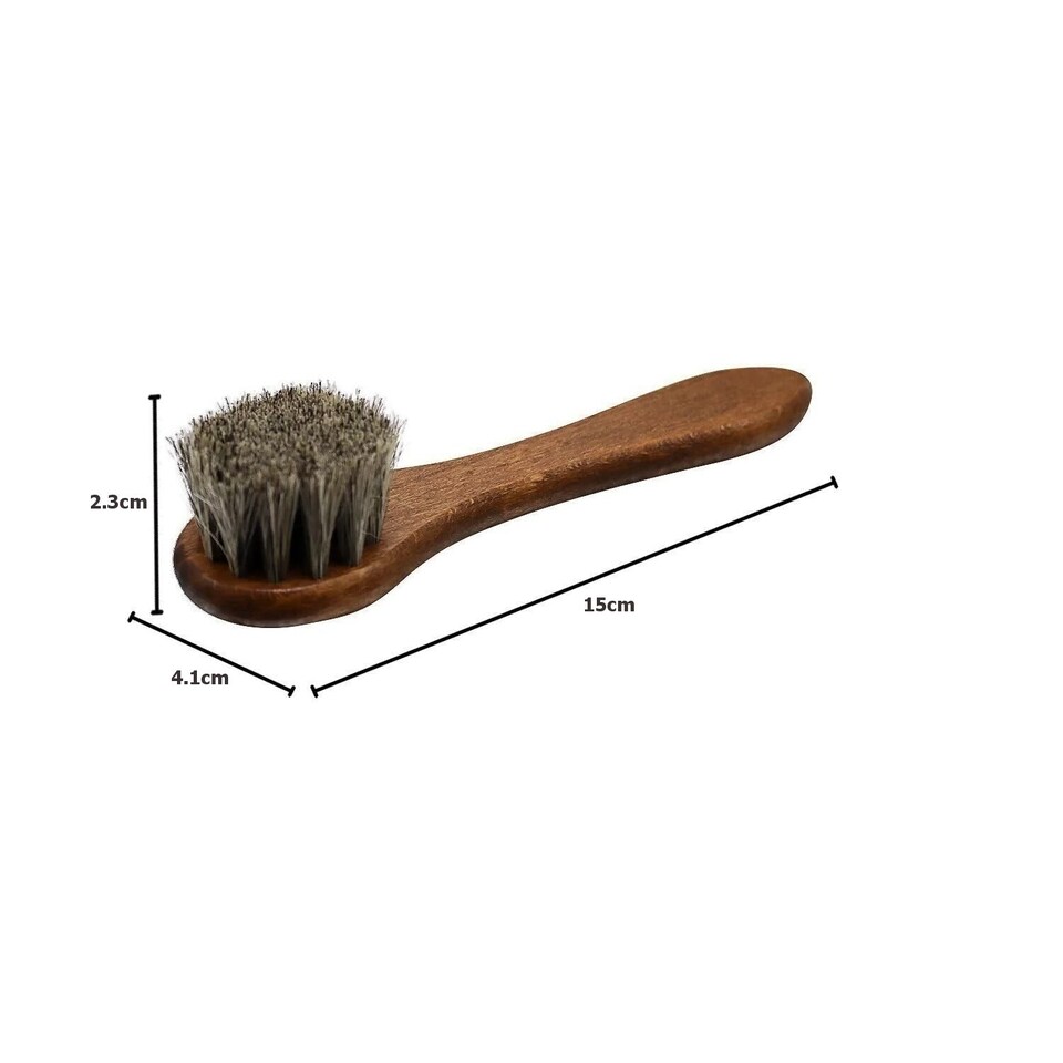 image 1 of BIRCH Horsehair Dauber Brush - For Applying Shoe Polish and Cream 15cm | Grey | Grey