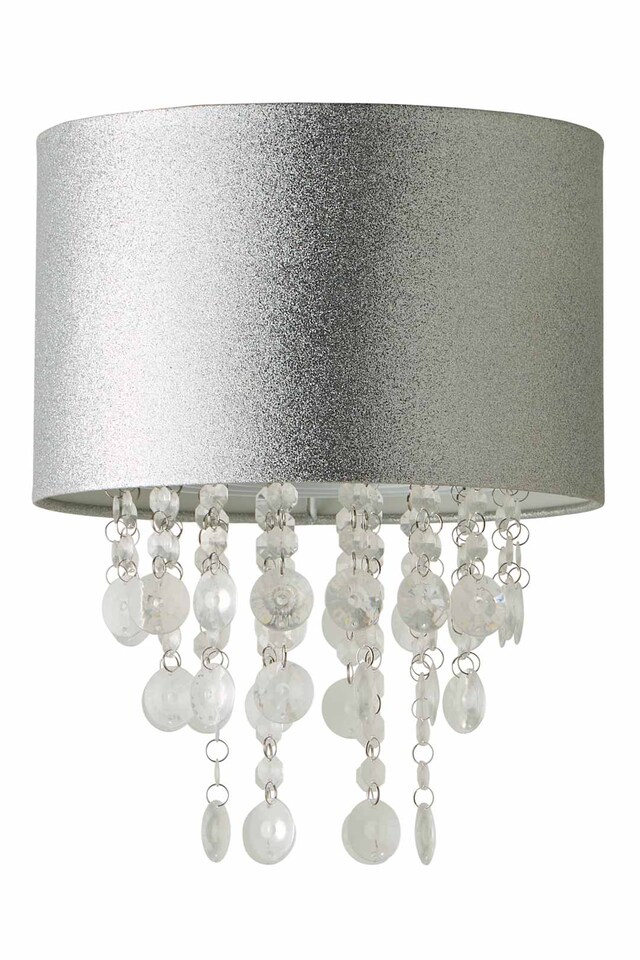image 1 of ValueLights Bonita Silver Ceiling Pendant Droplets Shade & Bulb | Silver
