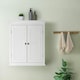 image 2 of Teamson Home Wooden Bathroom Wall Cabinet 2 Doors White