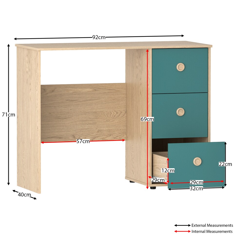 image 1 of Junior Vida Neptune 4 Piece Bedroom Set - Blue & Oak