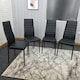 image 4 of Dining Chairs Set of 4 Black Leather Kitchen Chairs Black