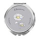 image 5 of Personalised Birth Flower Round Compact Mirror Silver