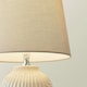 image 2 of ValueLights Harrison Tapered Lamp Shade Grey Geometric Ribbed Pattern Gloss Large Table Lamp Grey