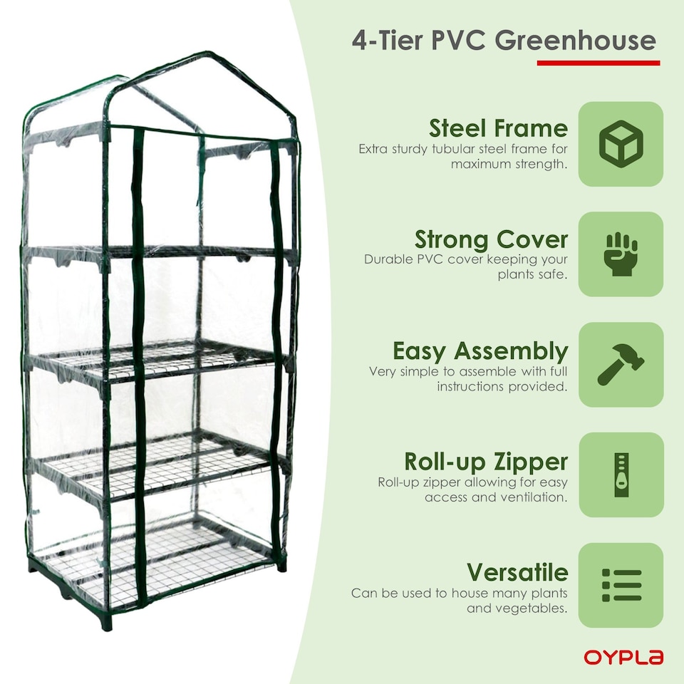 image 1 of 4-Tier Mini Growhouse Garden Greenhouse