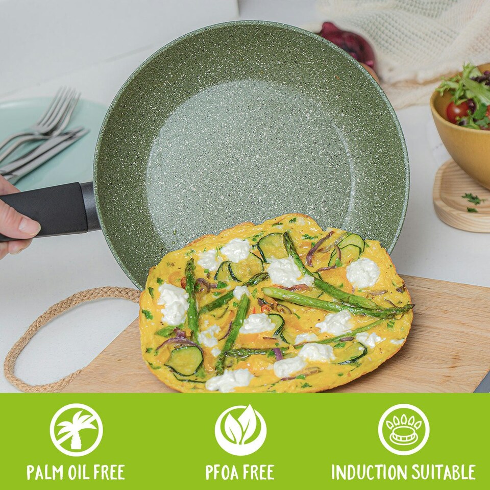 image 1 of Prestige Eco Frying Pan Set Plant Based Non Stick Induction Cookware - 20/24 cm