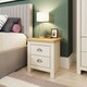 image 2 of Lisbon Bedside with 2 Drawers Cream & Oak