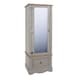 image 5 of Corona Armoire with Mirrored Door and Drawer - Solid Wood Wardrobe with Hanging Rail and Storage | Grey | Grey | One Size | 1