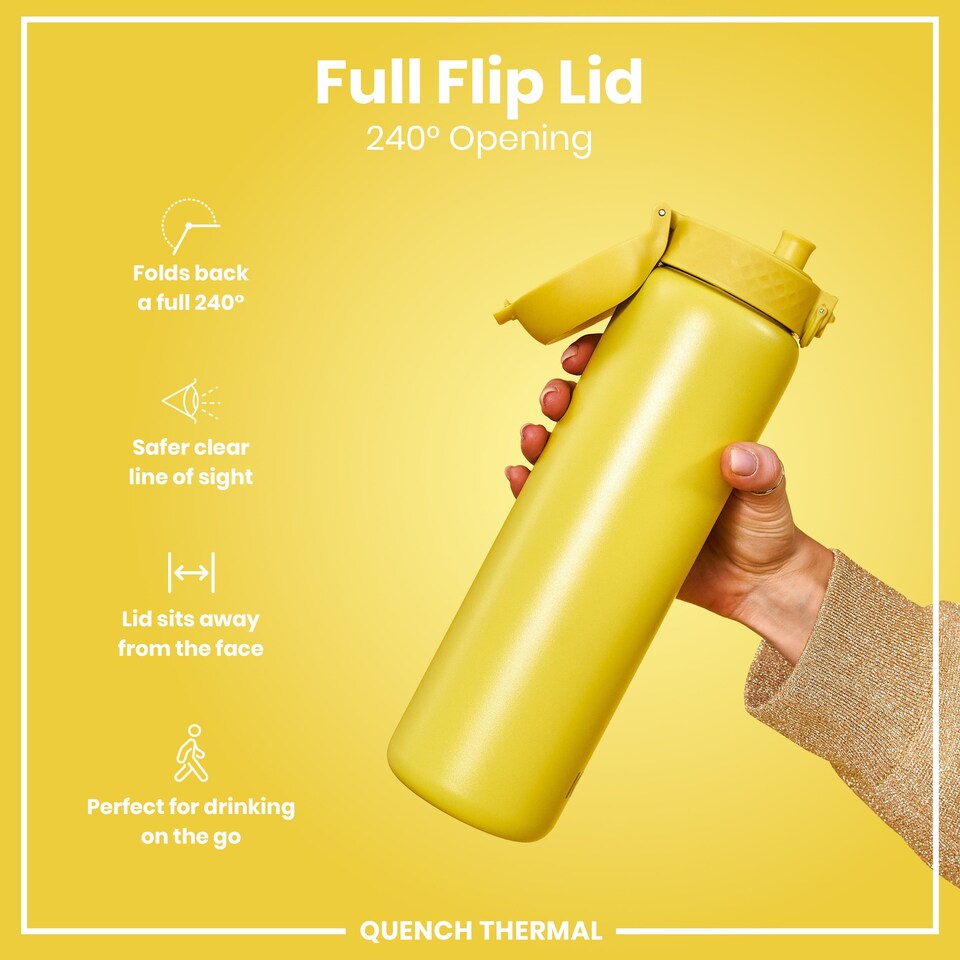 image 1 of Leak Proof 1 Litre Water Bottle, Vacuum Insulated, 920ml (30oz) | Yellow | Yellow | One Size