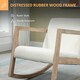 image 5 of HOMCOM Rocking Chair Upholstered Armchair Wooden Accent Chair Cream 