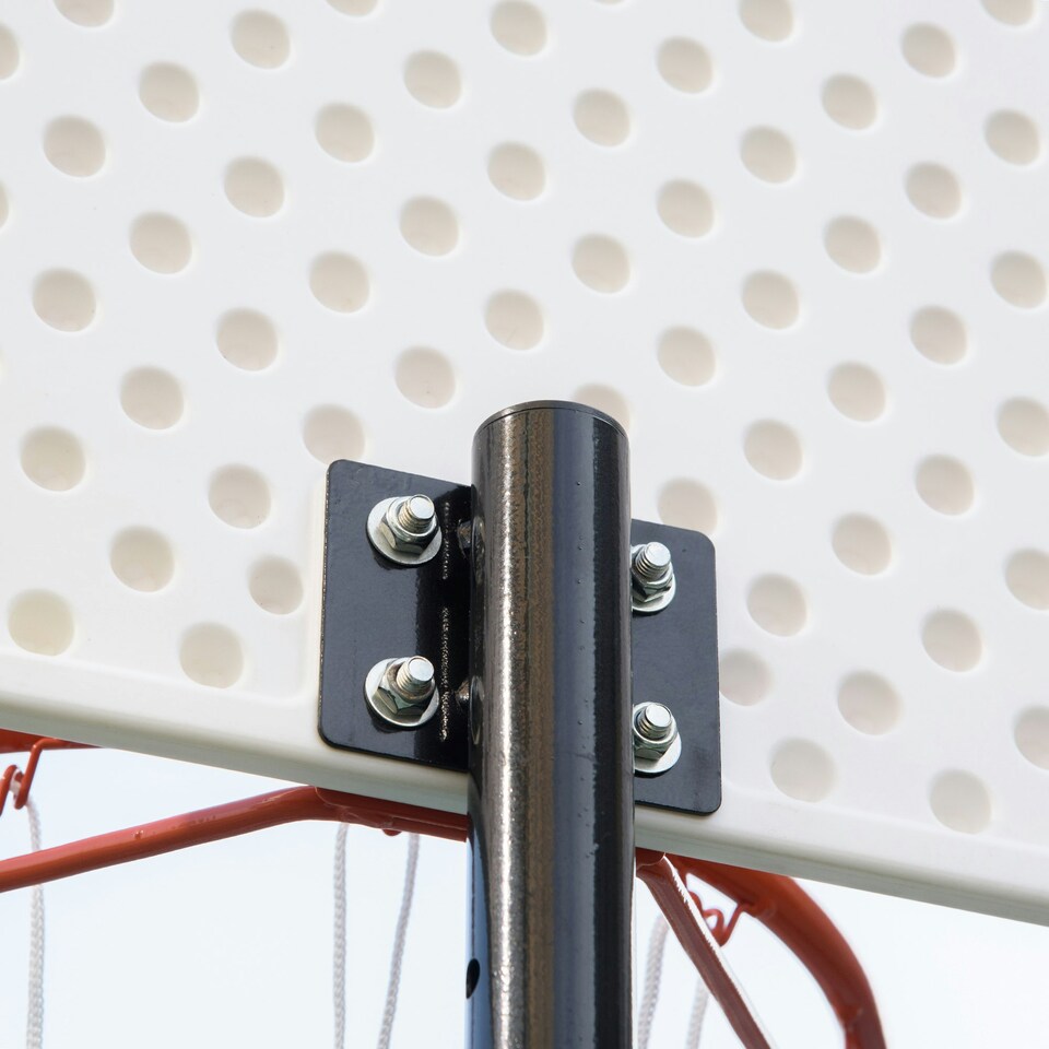 image 1 of HOMCOM Outdoor Adjustable Basketball Hoop Stand w/ Wheels and Stable Base Black