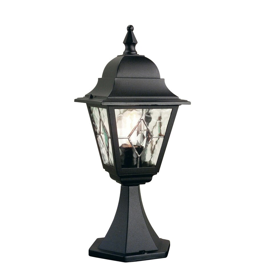 image 1 of Norfolk 1 Light Outdoor Pedestal Lantern Black IP43, E27