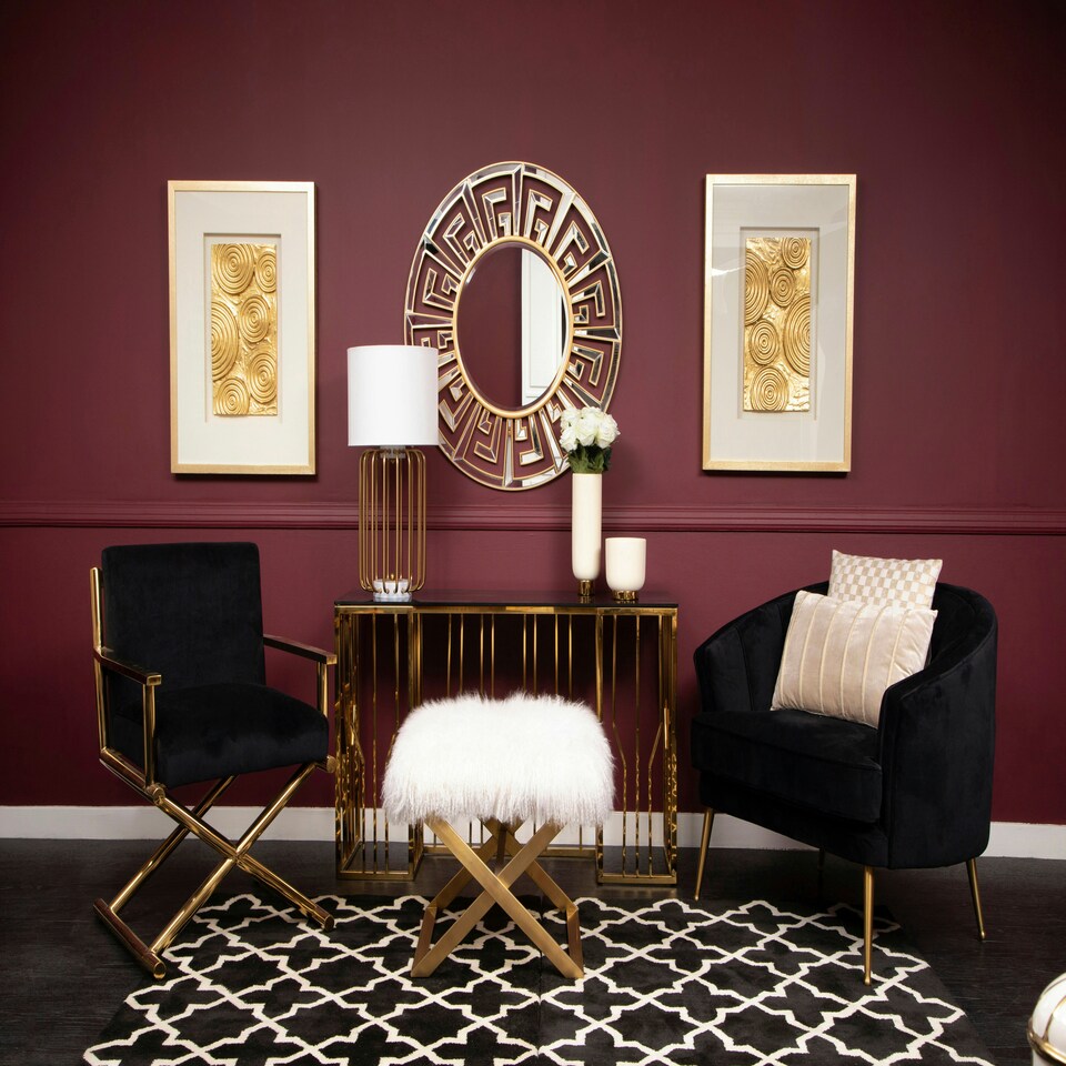 image 1 of Interiors by Premier Contemporary Hexagonal Console Table, Versatile And Robust Hallway Table, Sturdy Modern Console Table Gold