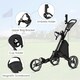 image 7 of COSTWAY 3 Wheel Golf Push Cart Folding Golf Holder Grey
