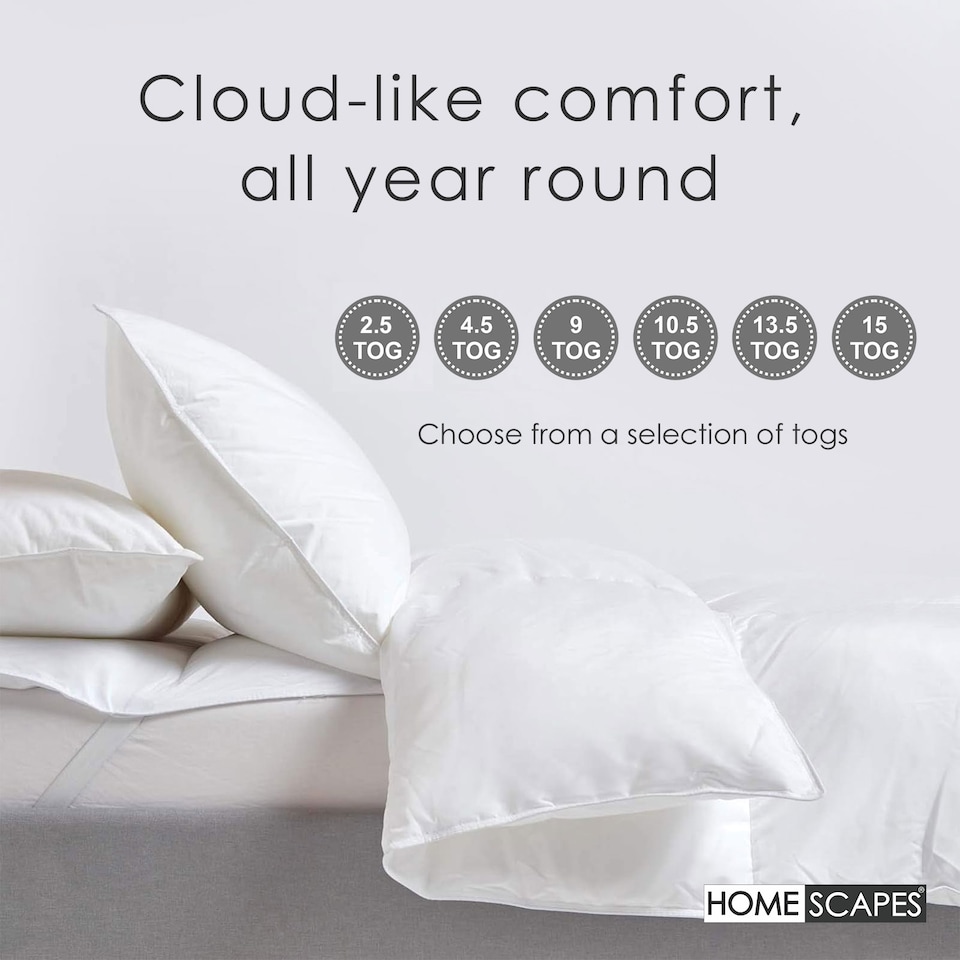 image 1 of Homescapes Luxury Hotel 'Soft as Down' Super Microfibre 2.5 Tog Summer Duvet | White | 1
