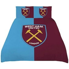 West Ham United FC Split Duvet Cover Set - Blue/Maroon/Gold - King